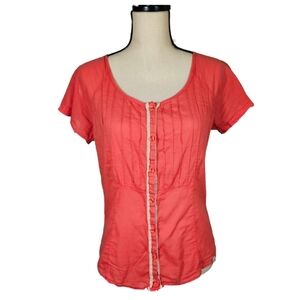 Go Silk Button Down Cotton Shirt, Red, Small